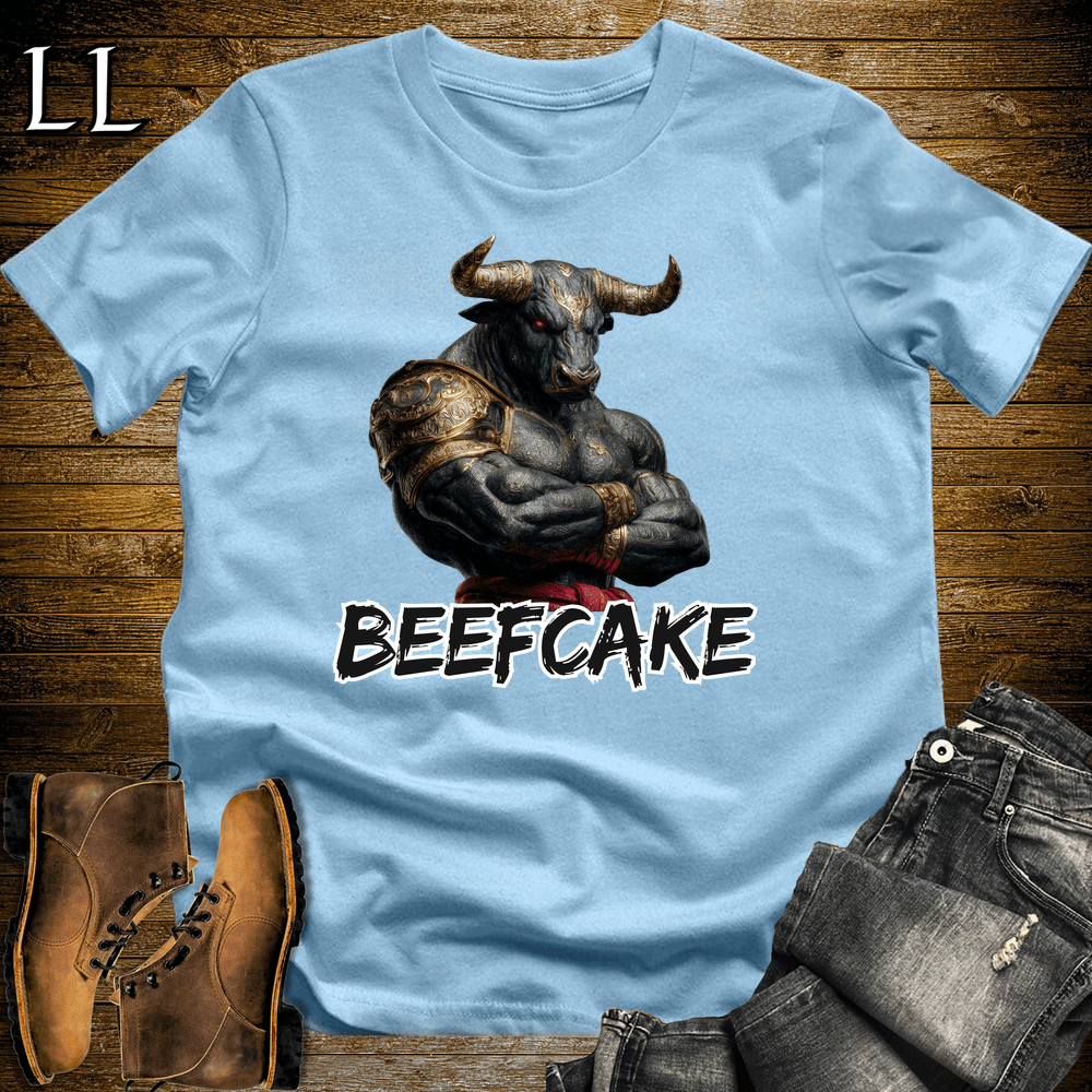 Gym Beast Beefcake Light Blue | Gym Motivation Tee