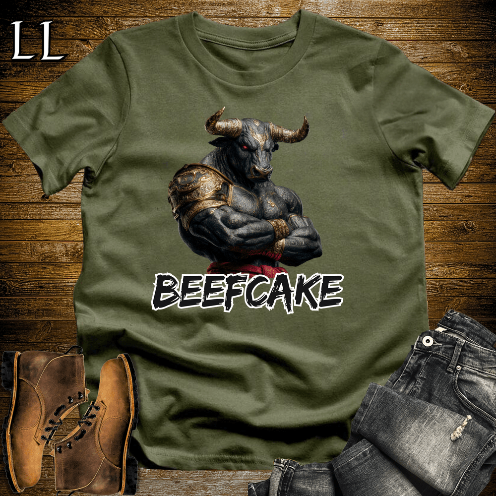 Gym Beast Beefcake Military Green | Gym Motivation Tee
