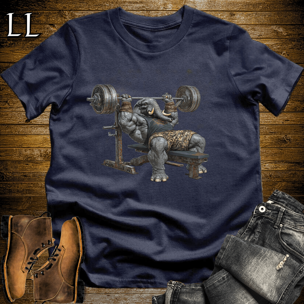 Bench Press Black Elephant Navy | Strength Tee