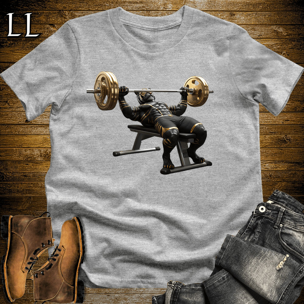 Gym Beast Bench Press Black Tiger Sport Grey | Chest Tee