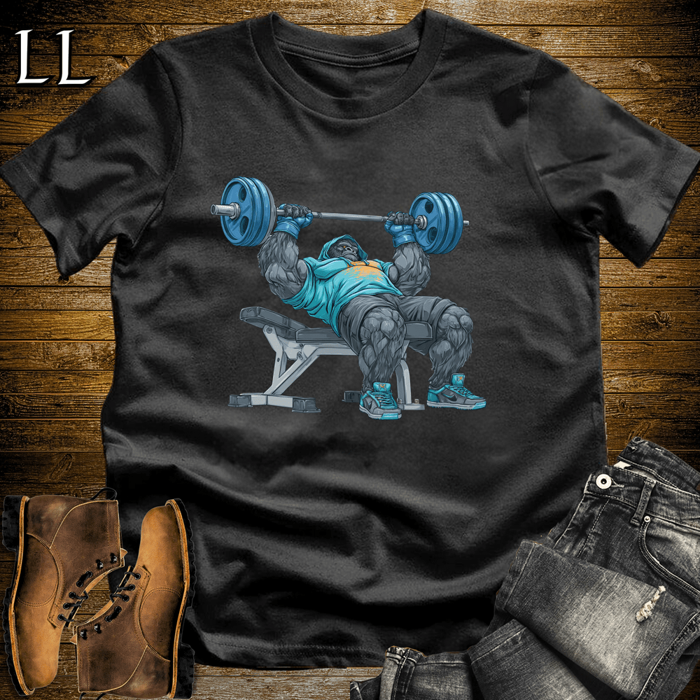 Bench Press Blue Gorilla Black | Chest Strength Tee