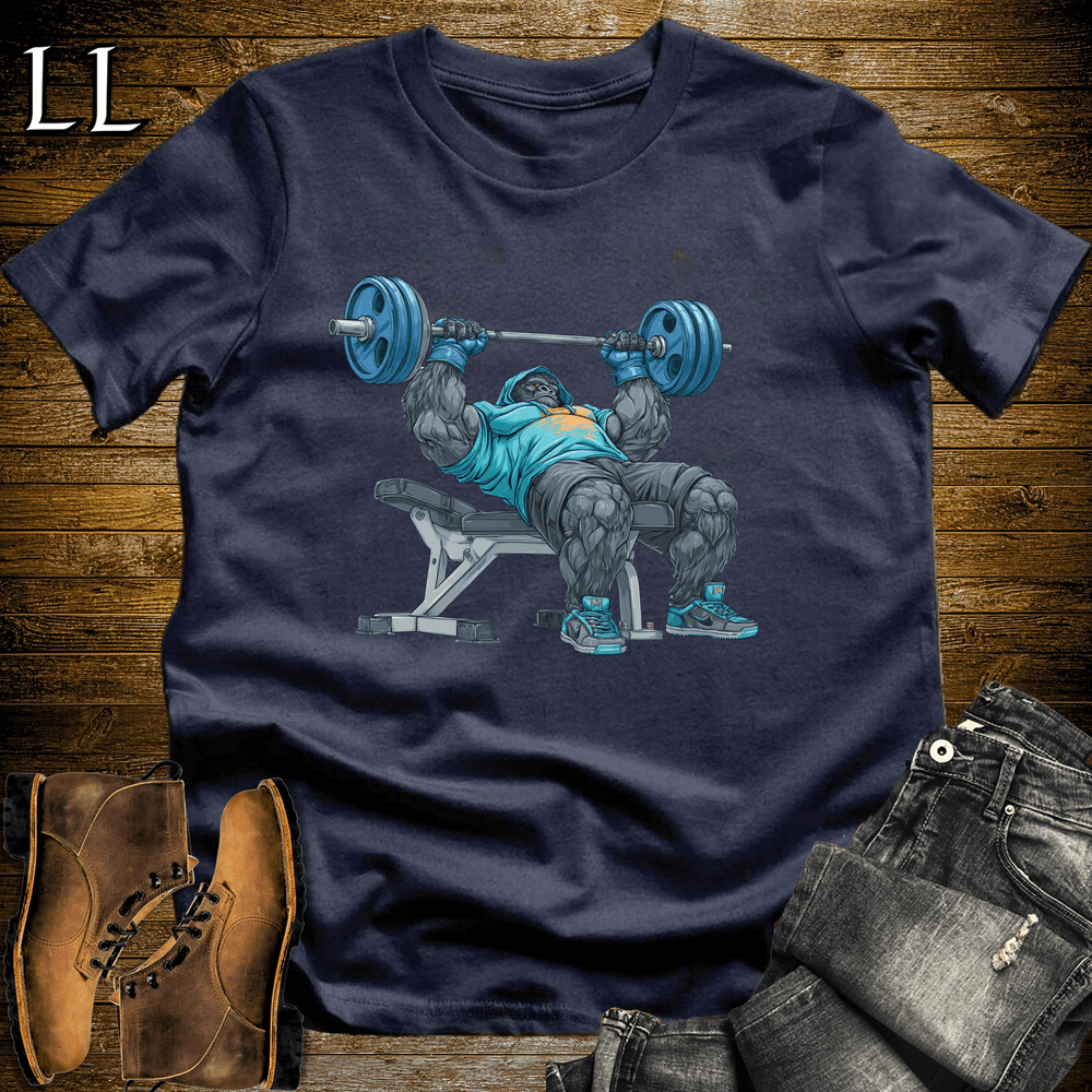 Bench Press Blue Gorilla Navy | Chest Strength Tee