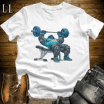 Bench Press Blue Gorilla White | Chest Strength Tee