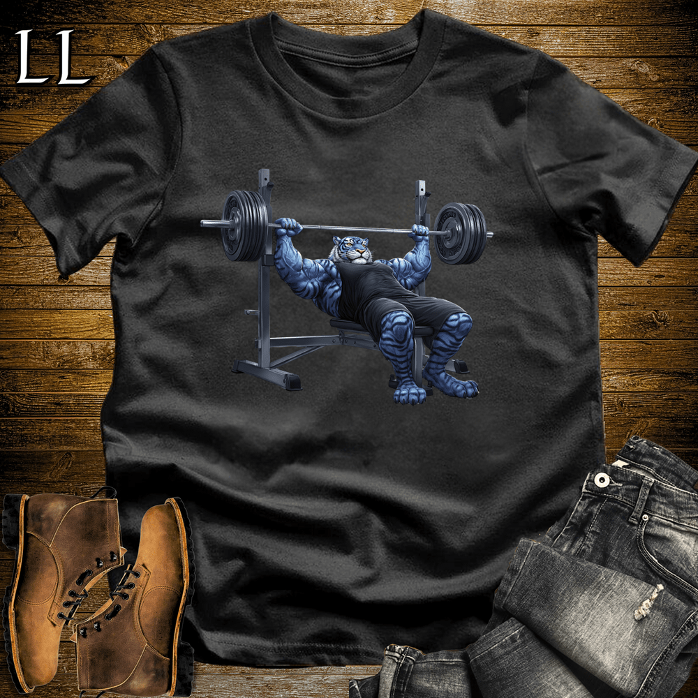Bench Press Blue Tiger Black | Chest Tee