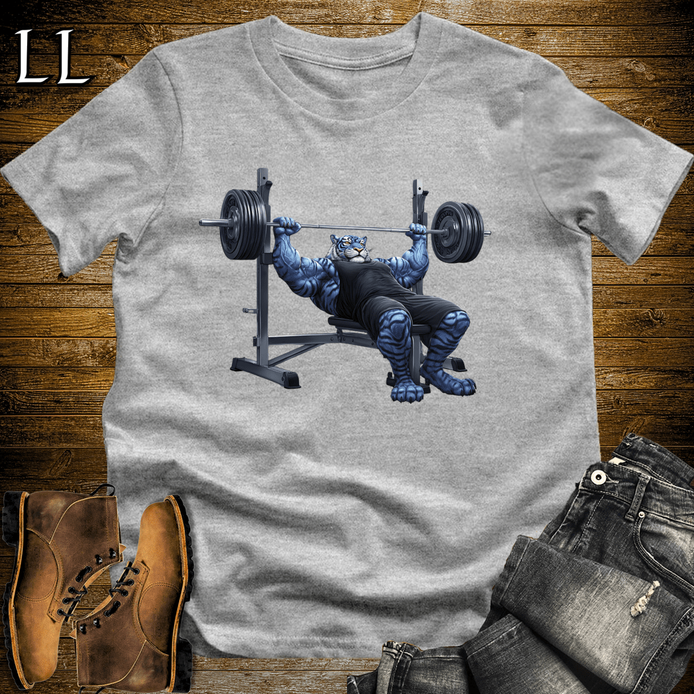 Bench Press Blue Tiger Sport Grey | Chest Tee