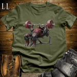 Gym Beast Bench Press Red Elephant Military Green | Chest Tee
