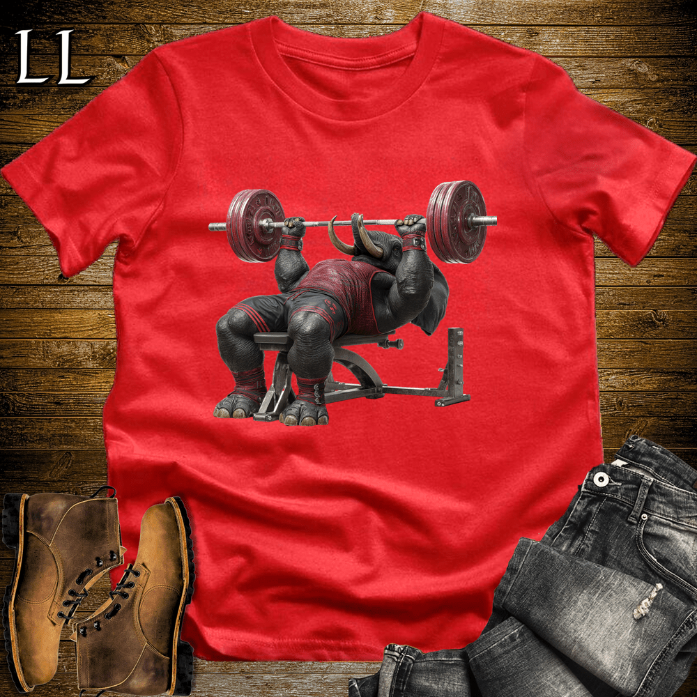Gym Beast Bench Press Red Elephant Red | Chest Tee