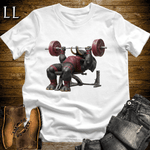Gym Beast Bench Press Red Elephant White | Chest Tee