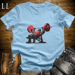 Gym Beast Bench Press Red Gorilla Light Blue | Fitness Gorilla Tee