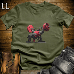 Gym Beast Bench Press Red Gorilla Military Green | Fitness Gorilla Tee
