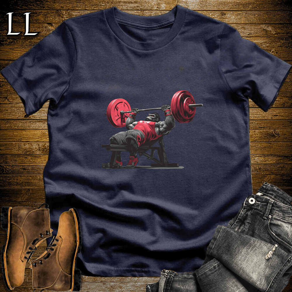 Gym Beast Bench Press Red Gorilla Navy | Fitness Gorilla Tee