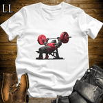 Gym Beast Bench Press Red Gorilla White | Fitness Gorilla Tee
