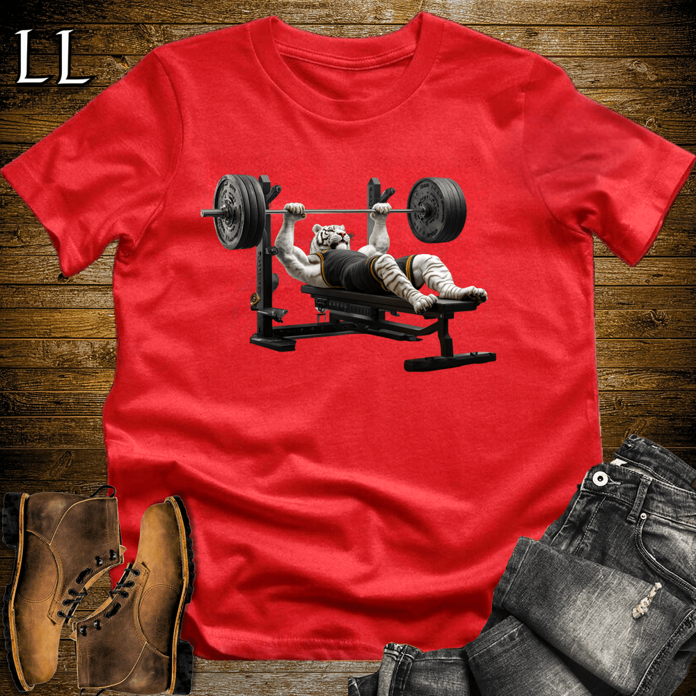 Gym Beast Bench Press Siberian Tiger Red | Wild Beast Tee