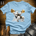 Gym Beast Bench Press White Gorilla Light Blue | Gym Shirt