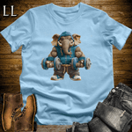 Bicep Curl Aqua Elephant Light Blue | Arms Tee