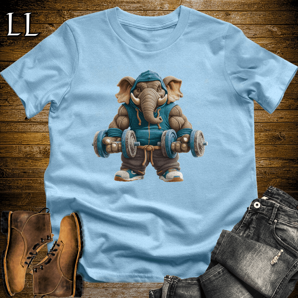 Bicep Curl Aqua Elephant Light Blue | Arms Tee