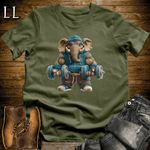 Bicep Curl Aqua Elephant Military Green | Arms Tee