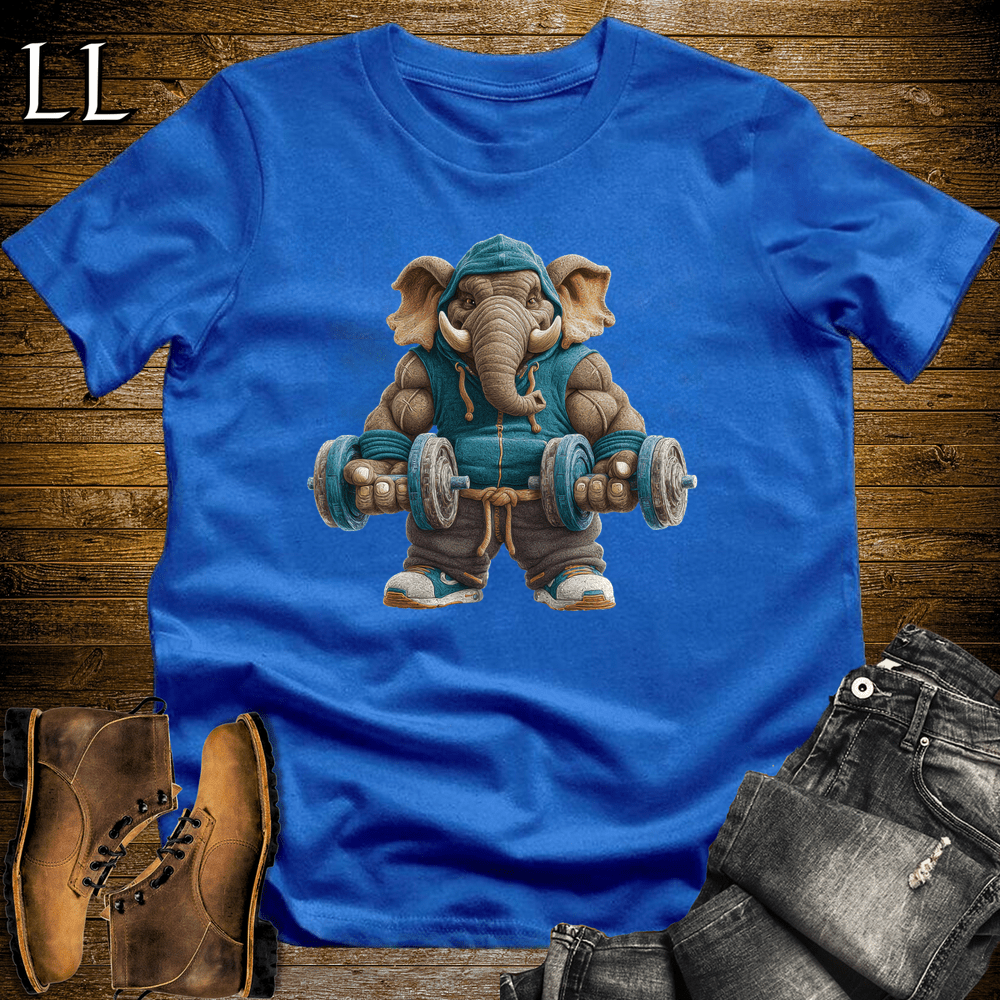 Bicep Curl Aqua Elephant Royal Blue | Arms Tee