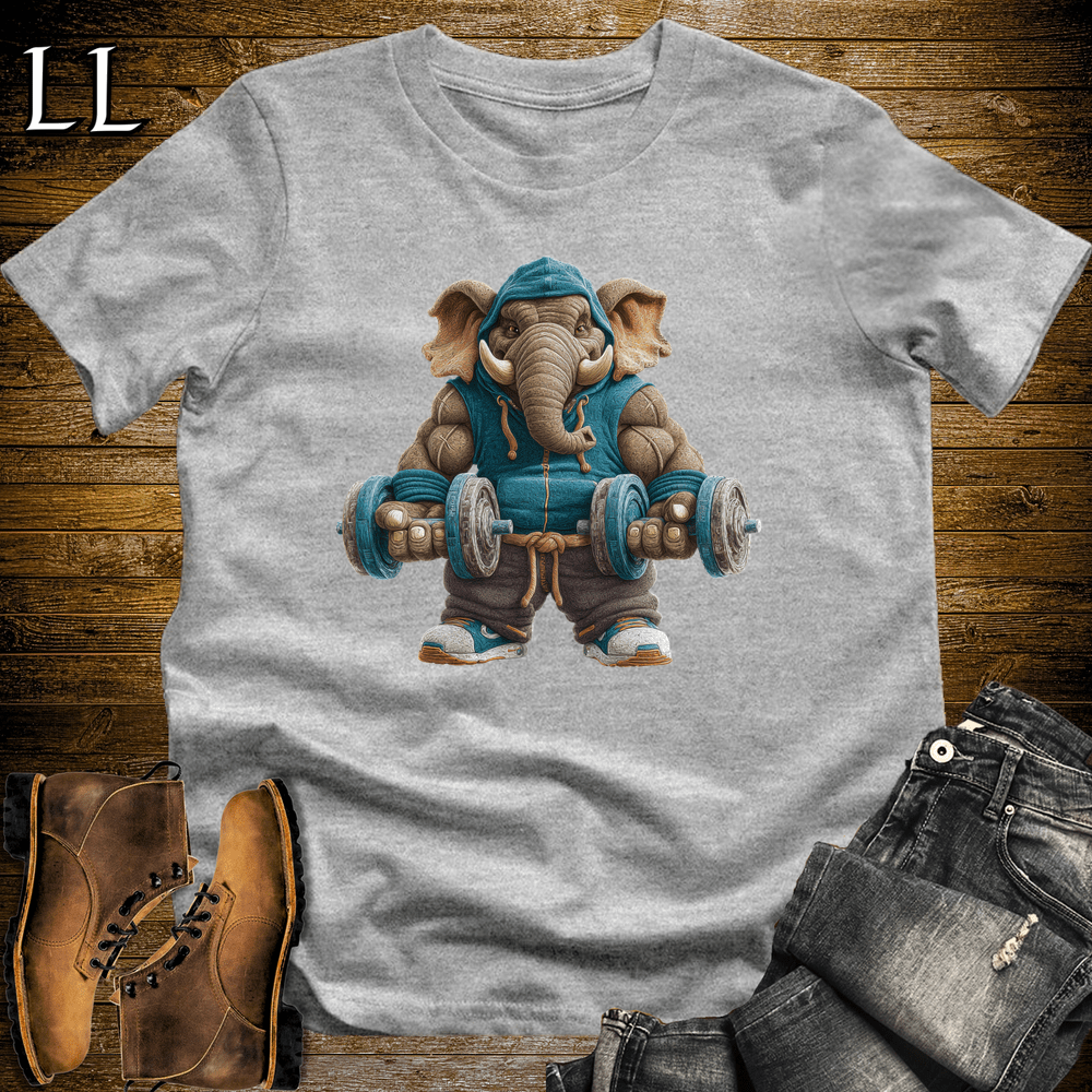 Bicep Curl Aqua Elephant Sport Grey | Arms Tee