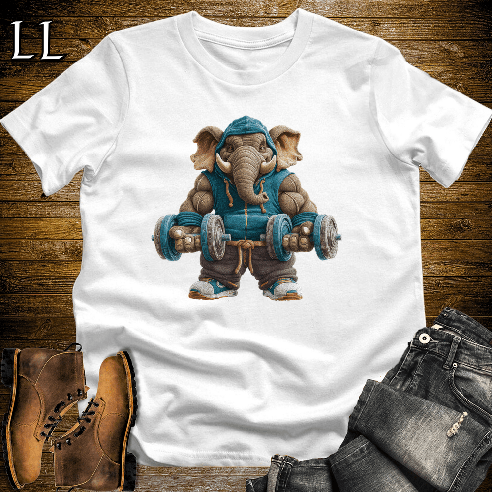 Gym Beast Bicep Curl Aqua Elephant - White - LegacyLayers