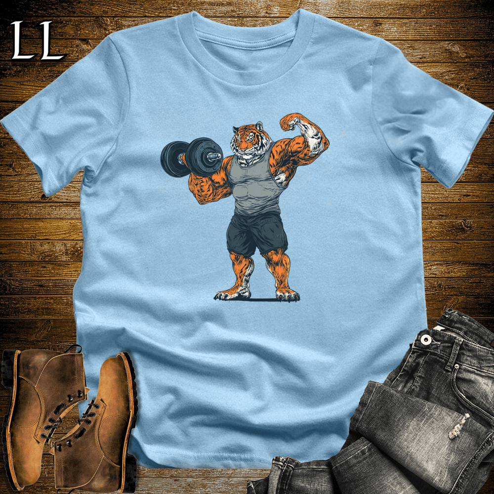 Gym Beast Bicep Curl Bengal Tiger - Light Blue - LegacyLayers