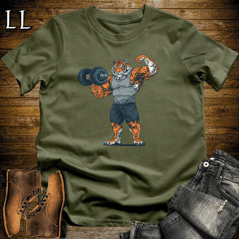 Gym Beast Bicep Curl Bengal Tiger - Military Green - LegacyLayers