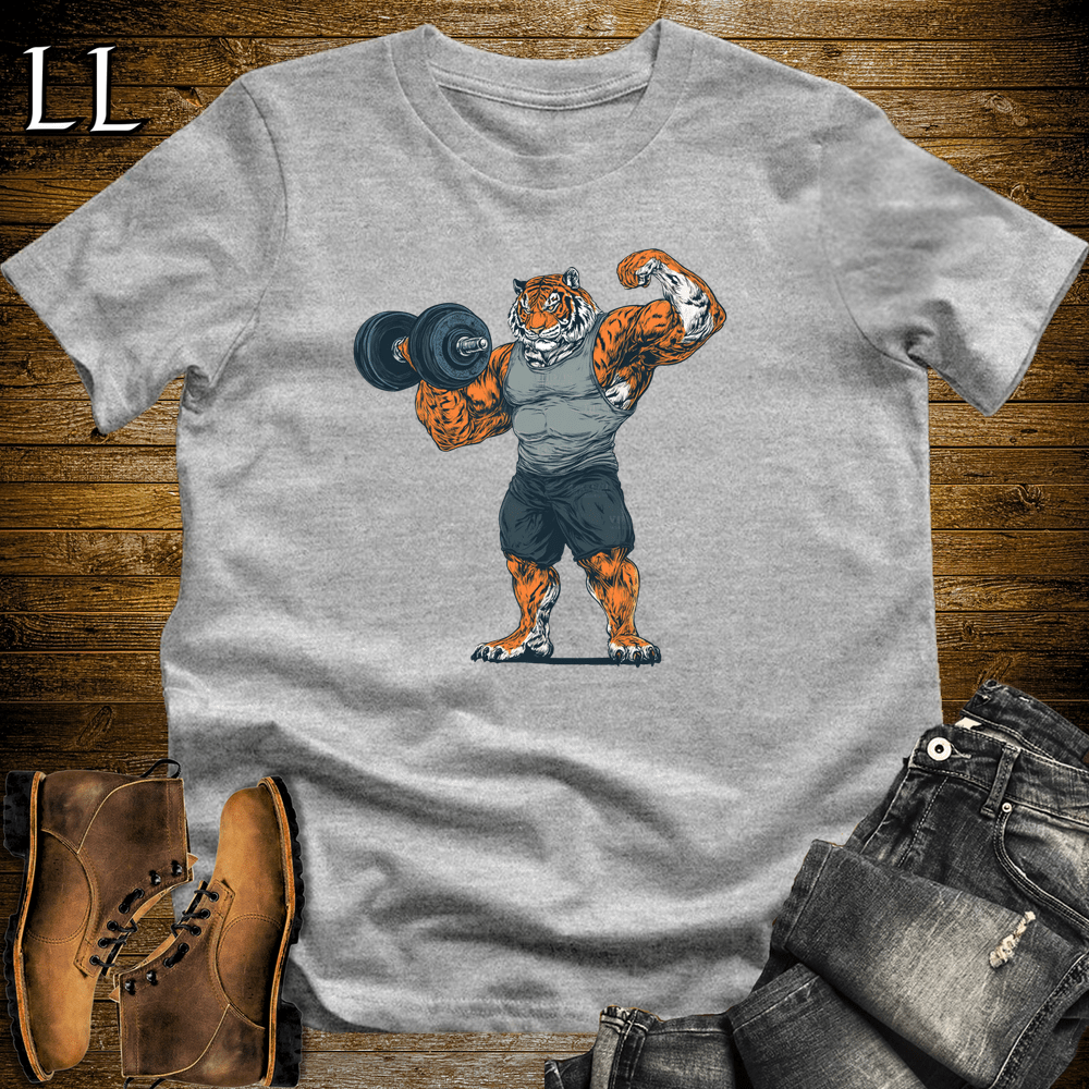 Gym Beast Bicep Curl Bengal Tiger - Sport Grey - LegacyLayers