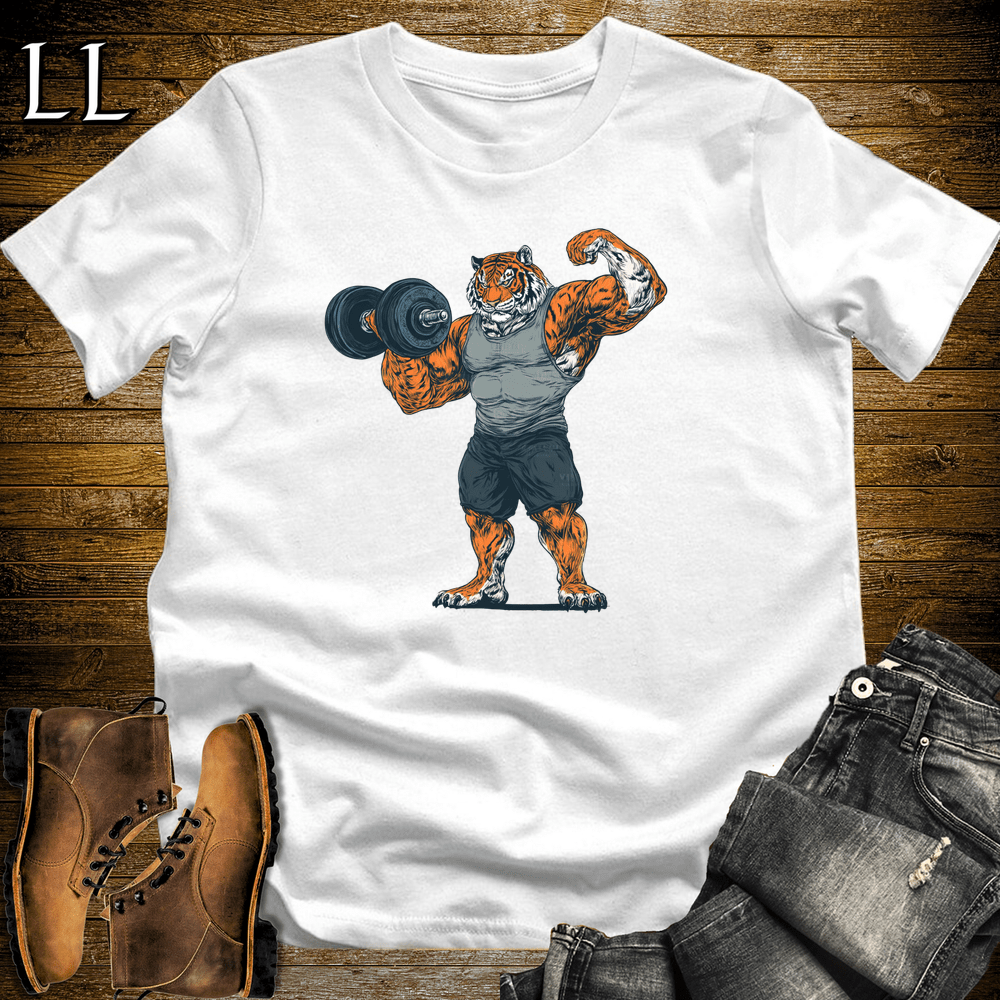 Gym Beast Bicep Curl Bengal Tiger - White - LegacyLayers