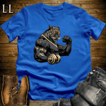 Gym Beast Bicep Curl Black Tiger Royal Blue | Strength Shirt