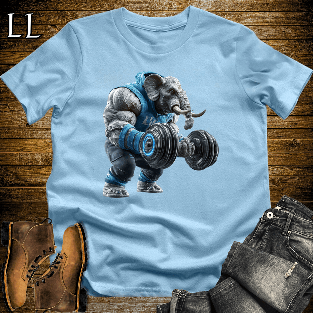 Bicep Curl Blue Elephant Light Blue | Arm Strength Tee