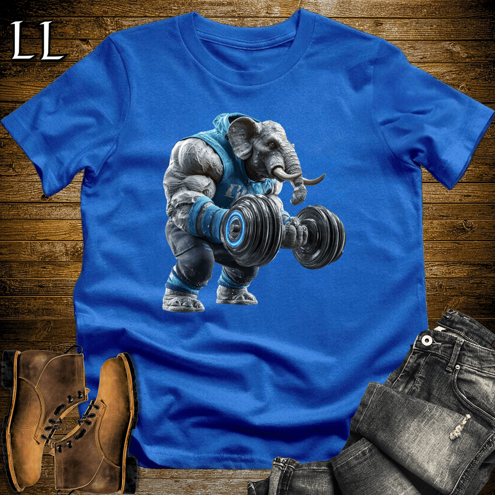 Bicep Curl Blue Elephant Royal Blue | Arm Strength Tee