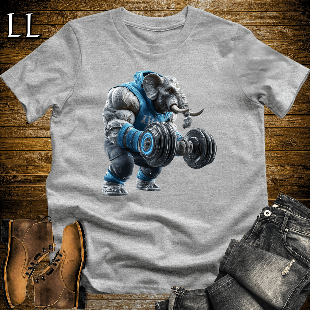 Gym Beast Bicep Curl Blue Elephant - Sport Grey - LegacyLayers