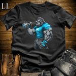 Gym Beast Bicep Curl Blue Gorilla Black | Gym Beast Tee