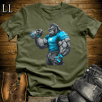 Gym Beast Bicep Curl Blue Gorilla Military Green | Gym Beast Tee