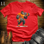 Gym Beast Bicep Curl Orange Gorilla Red | Workout Tee