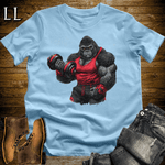 Gym Beast Bicep Curl Red Gorilla Light Blue | Strength Tee