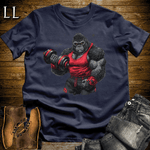 Gym Beast Bicep Curl Red Gorilla Navy | Strength Tee
