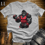 Gym Beast Bicep Curl Red Gorilla Sport Grey | Strength Tee