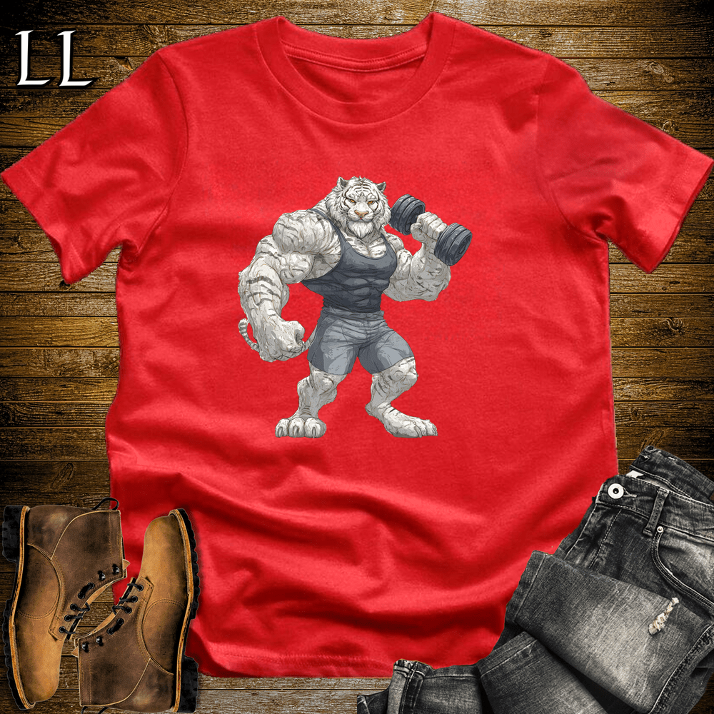 Bicep Curl Siberian Tiger Red | Arm Strength Tee
