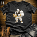 Bicep Curl White Gorilla Black | Arm Strength Tee