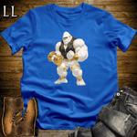 Bicep Curl White Gorilla Royal Blue | Arm Strength Tee