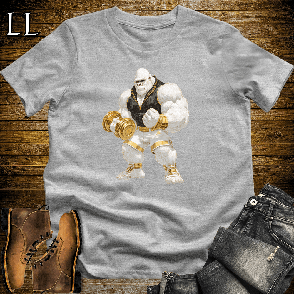 Bicep Curl White Gorilla Sport Grey | Arm Strength Tee