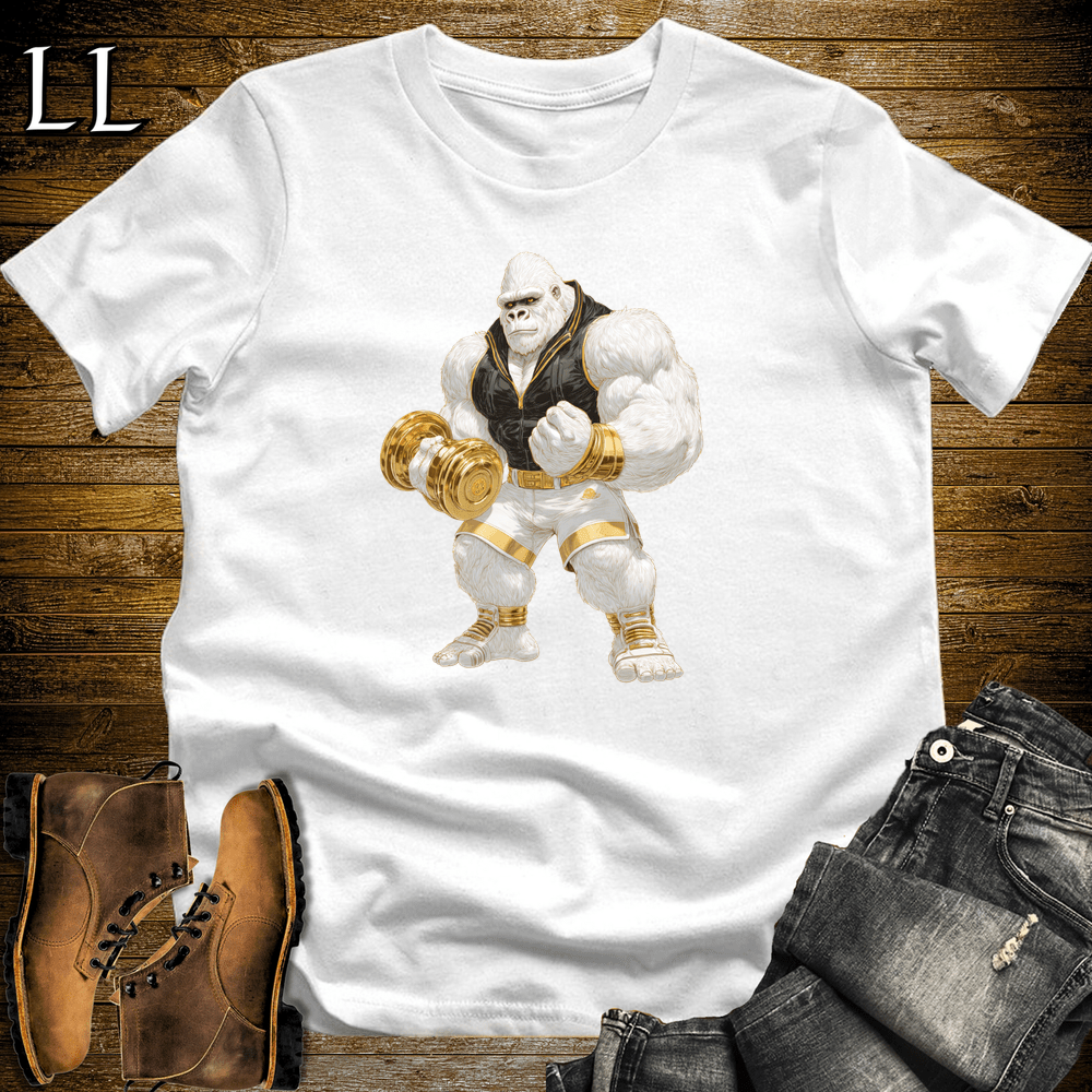Bicep Curl White Gorilla White | Arm Strength Tee