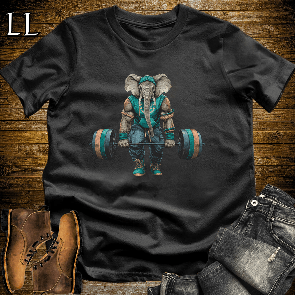 Gym Beast Deadlift Aqua Elephant Black | Strength Tee