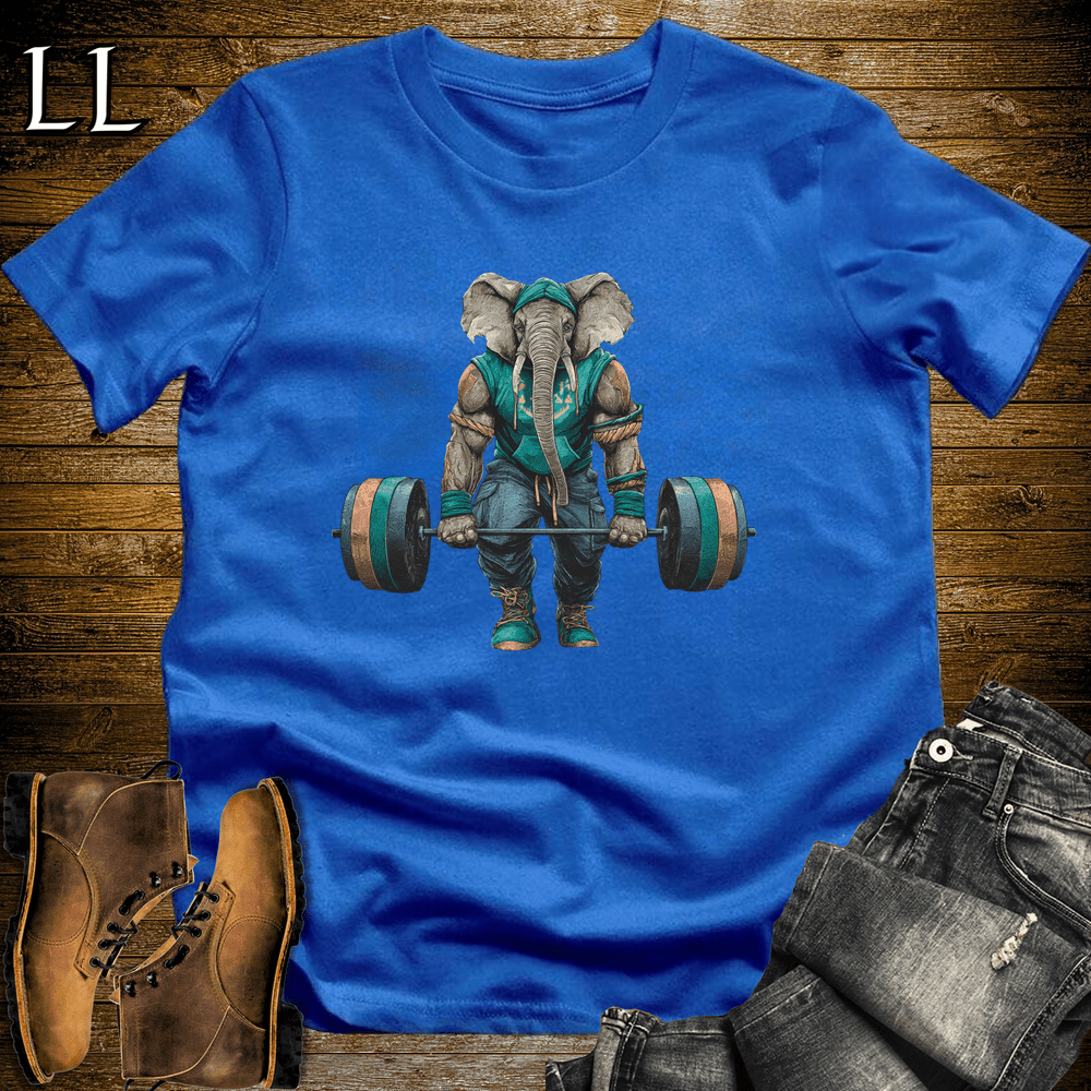 Gym Beast Deadlift Aqua Elephant Royal Blue | Strength Tee