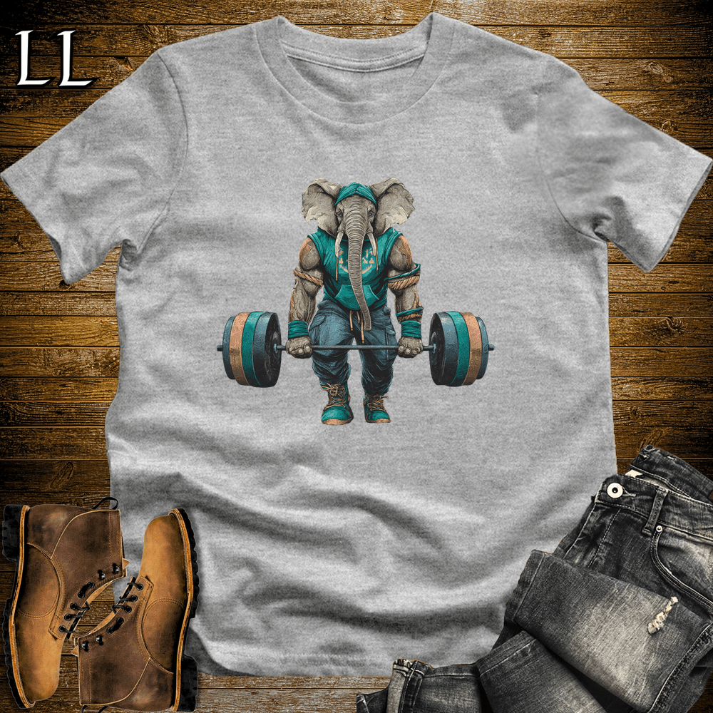 Gym Beast Deadlift Aqua Elephant Sport Grey | Strength Tee