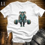 Gym Beast Deadlift Aqua Elephant White | Strength Tee
