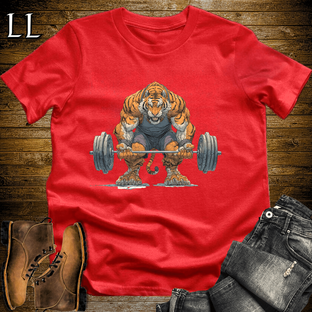 Gym Beast Deadlift Bengal Tiger Red | Strength Tee
