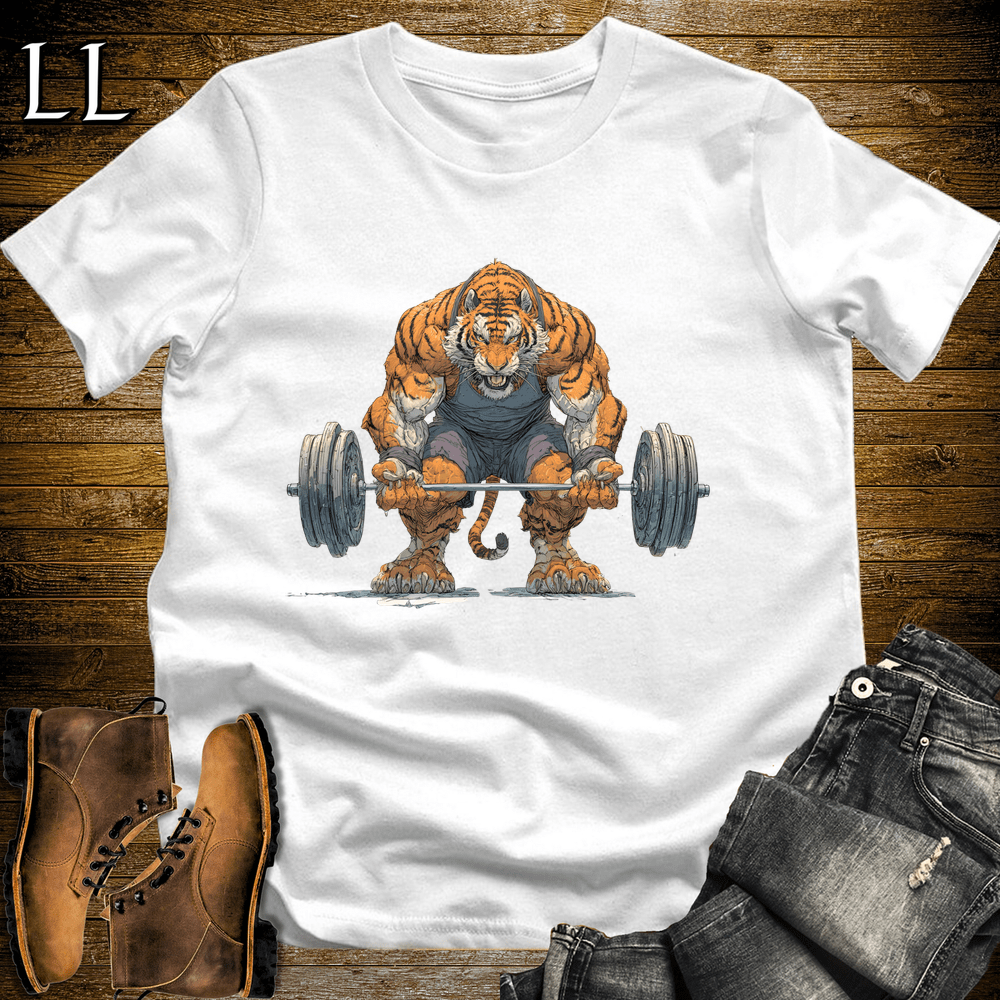 Gym Beast Deadlift Bengal Tiger White | Strength Tee