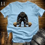 Gym Beast Deadlift Black Tiger Light Blue | Gym Strength Tee